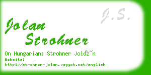 jolan strohner business card